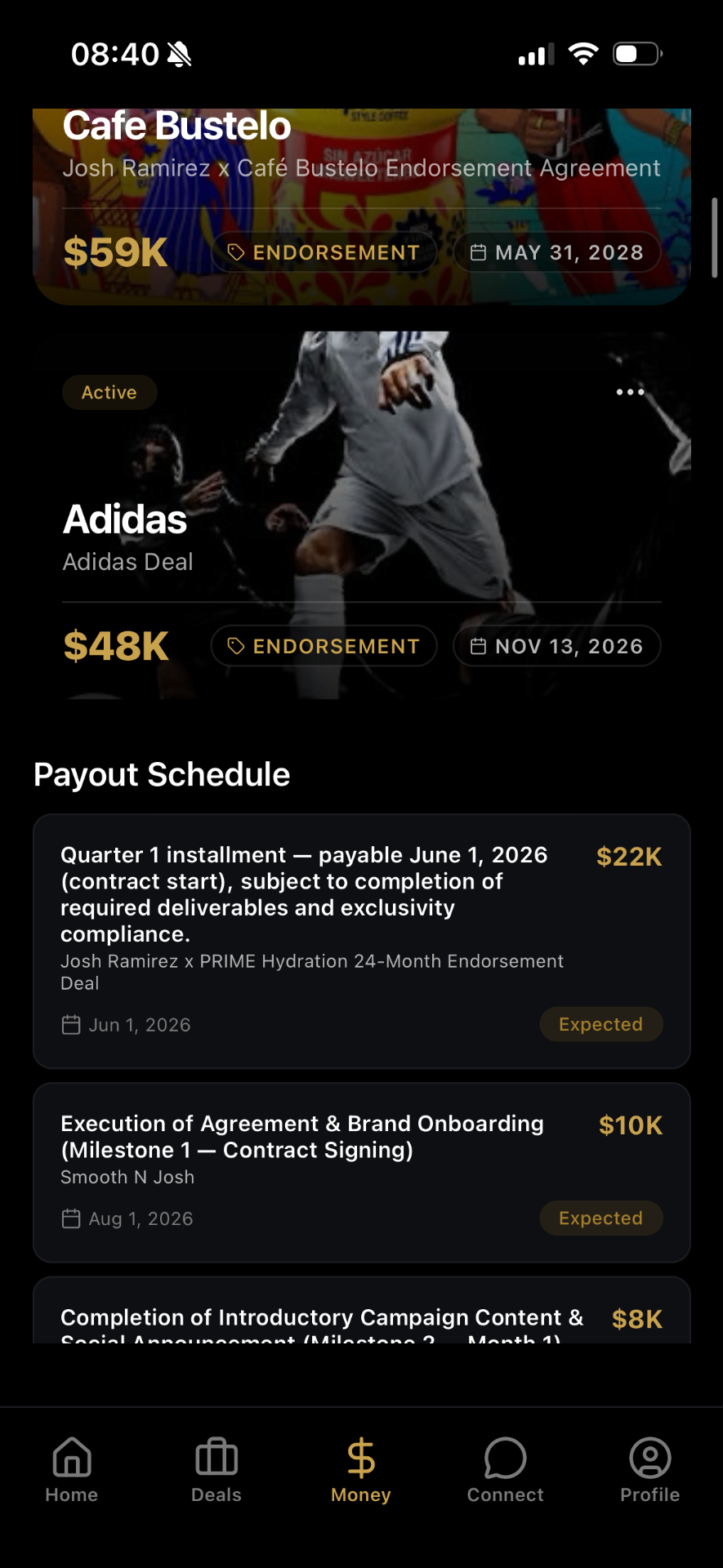 Money screen