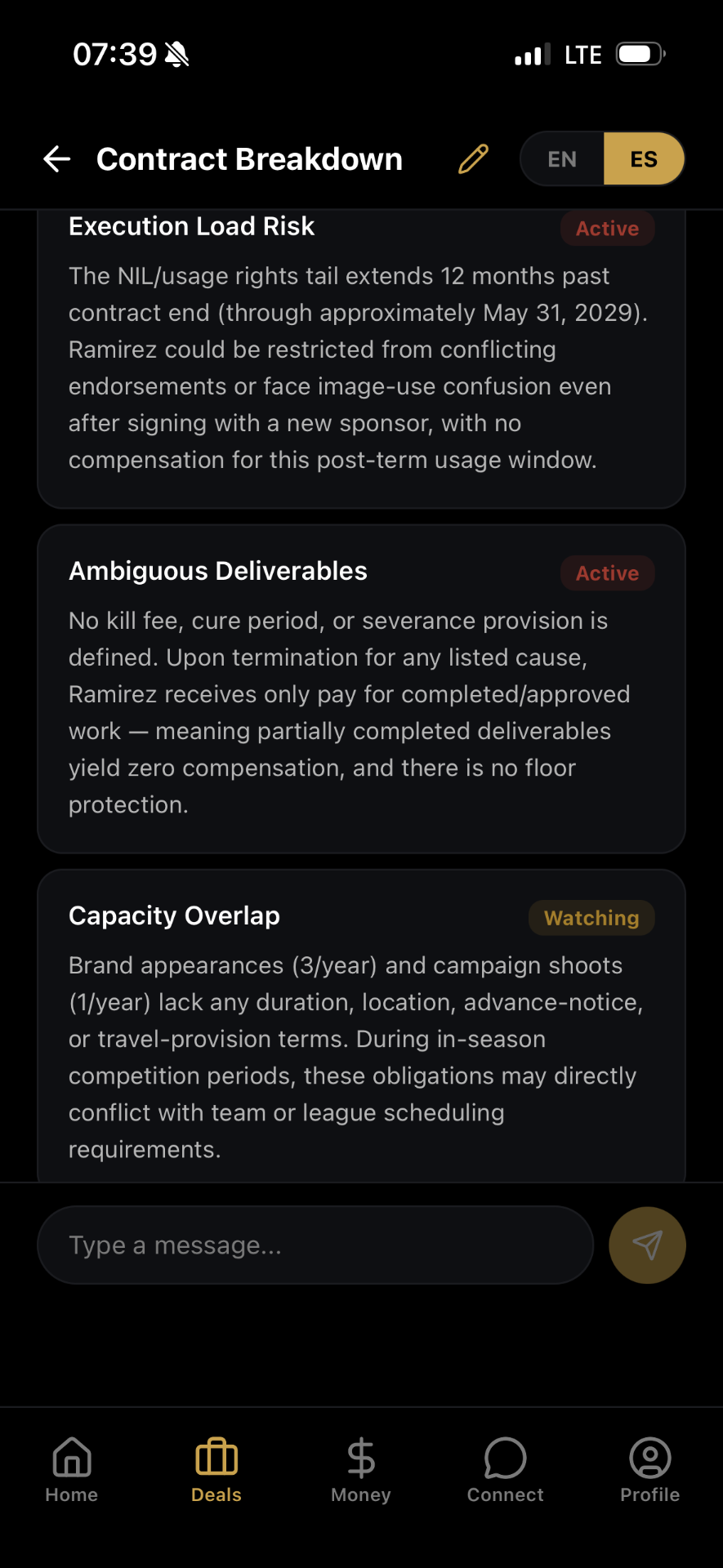 Deals screen